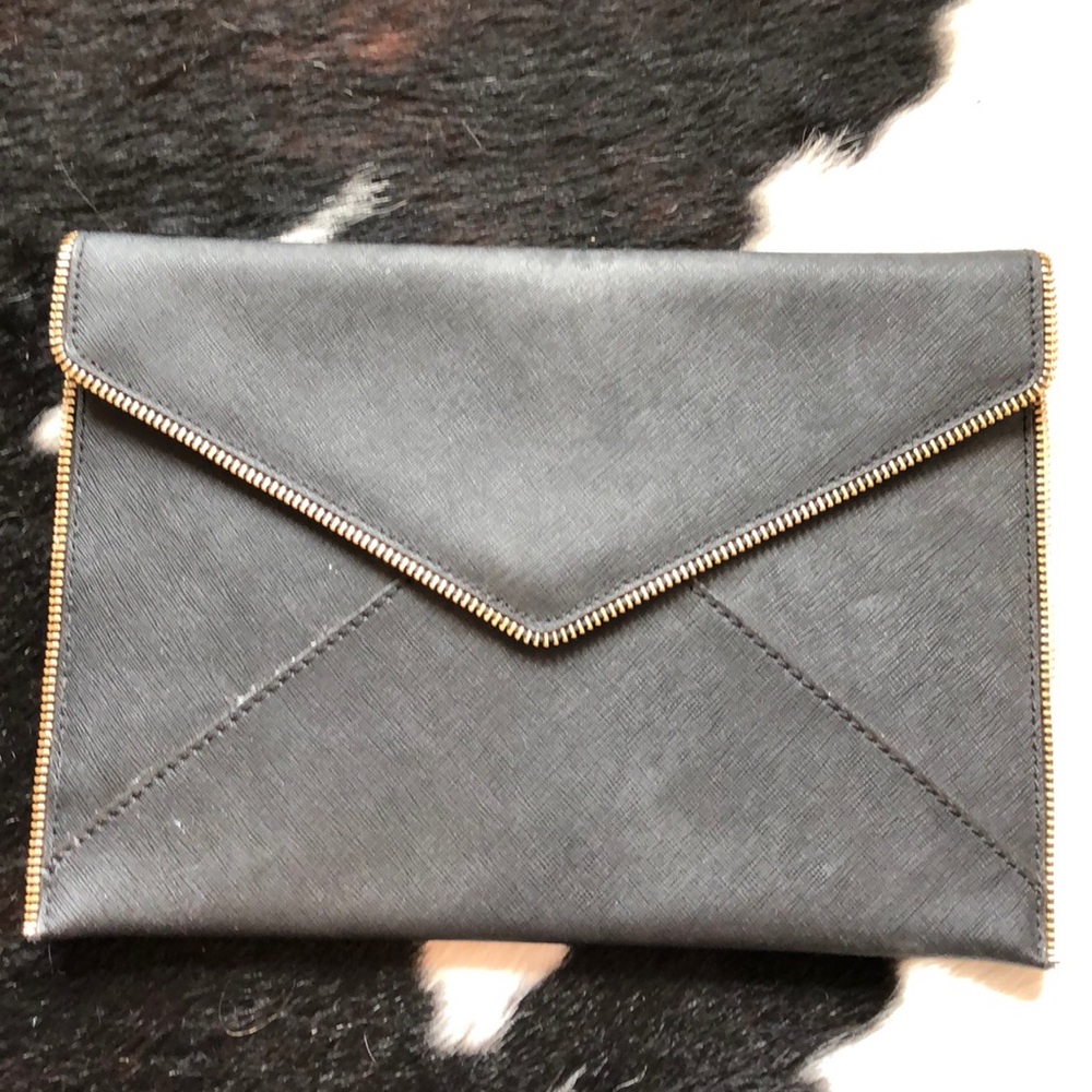 Rebecca Minkoff Black/ Gold Envelope Clutch